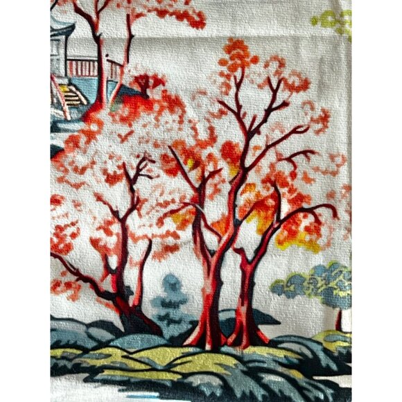 2 Plush 16” x 16” Pillow Covers Asian Scene Zipper Closure Multicolor - Picture 4 of 10